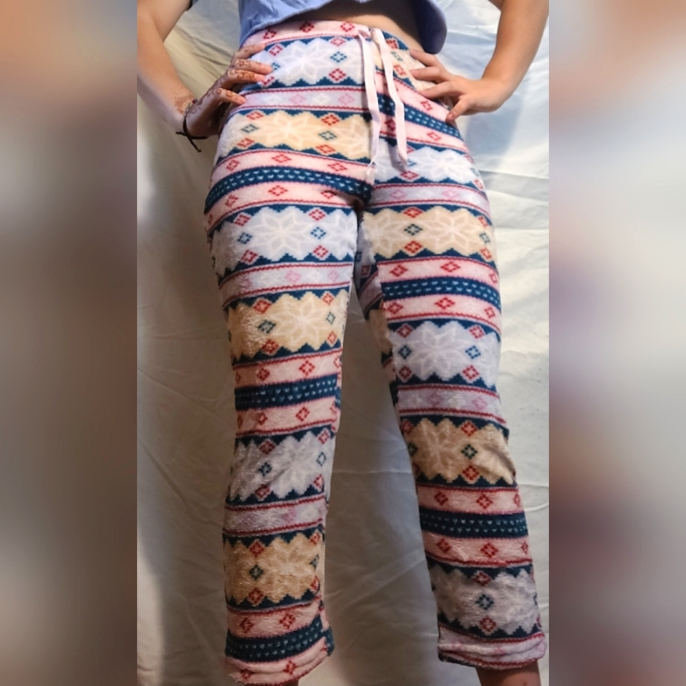 Fuzzy holiday pajama sweatpants